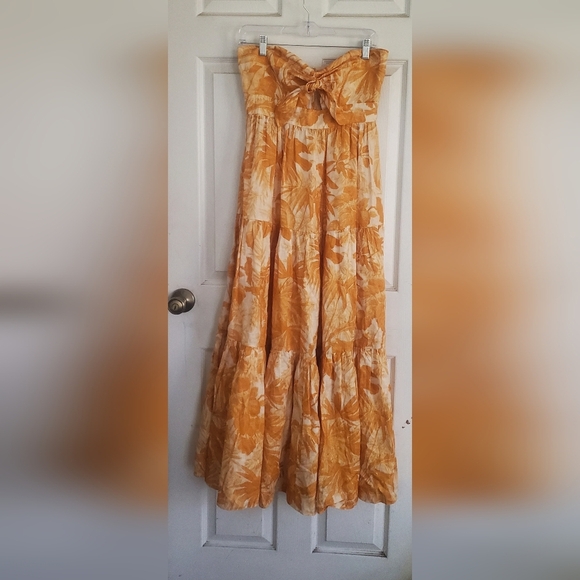 Zimmerman Mae Tie Tiered All Over Floral Print Maxi Dress, Size 2 100% Linen - Picture 2 of 12